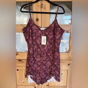 Joyfolie Burgundy Floral Romper